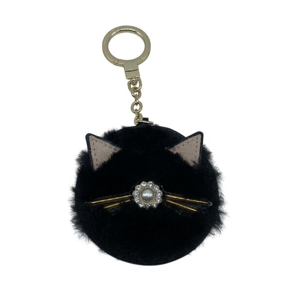 Kate Spade New York Cat Pouf Keychain EUC - Picture 1 of 10